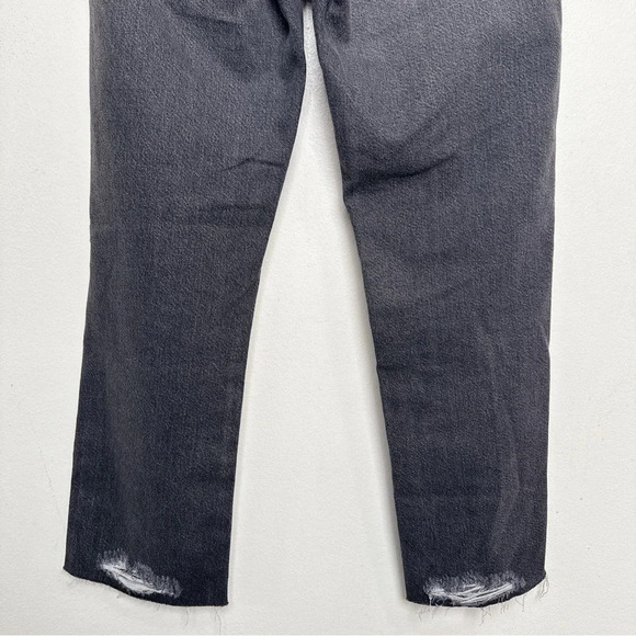 Anthropologie Womens 27 AG The Alexxis Cropped Straight Jeans Grey Wash Raw Hem - Picture 15 of 16